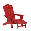 Flash Furniture Red Adirondack Chair with Ottoman and Cupholder LE-HMP-1044-110-RD-GG
